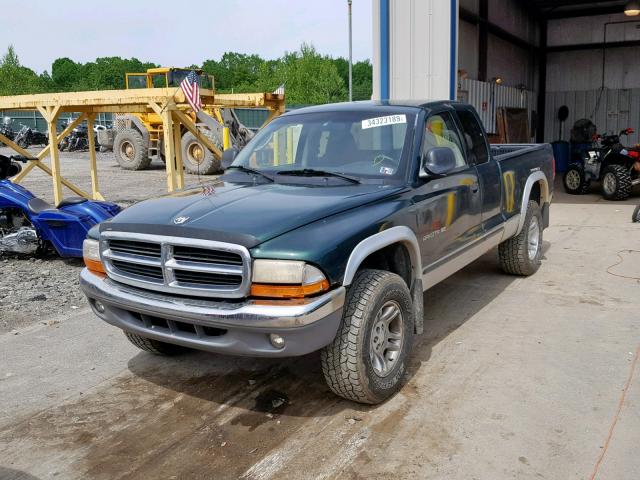 1B7GG22N01S184750 - 2001 DODGE DAKOTA GREEN photo 2