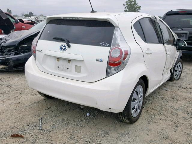 JTDKDTB36E1559754 - 2014 TOYOTA PRIUS C WHITE photo 4