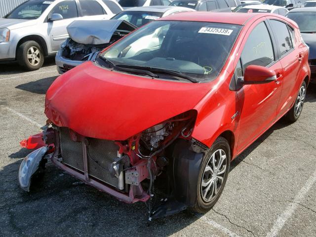 JTDKDTB38F1576864 - 2015 TOYOTA PRIUS C RED photo 2