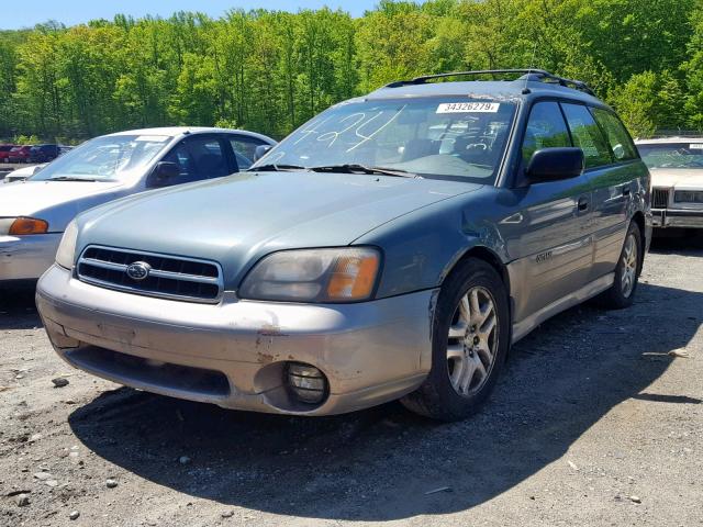 4S3BH6658Y7633582 - 2000 SUBARU LEGACY OUT GREEN photo 2