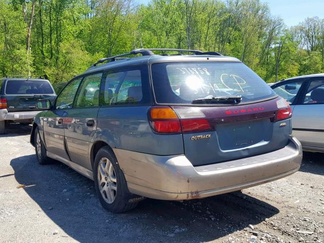 4S3BH6658Y7633582 - 2000 SUBARU LEGACY OUT GREEN photo 3