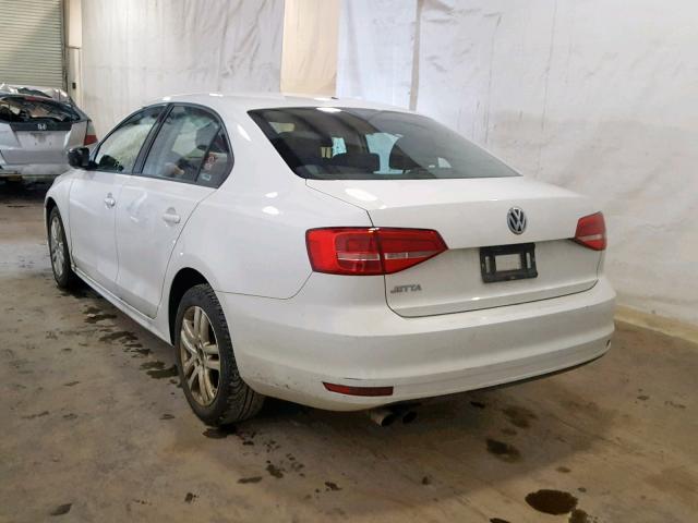3VW1K7AJ9FM253352 - 2015 VOLKSWAGEN JETTA BASE WHITE photo 3