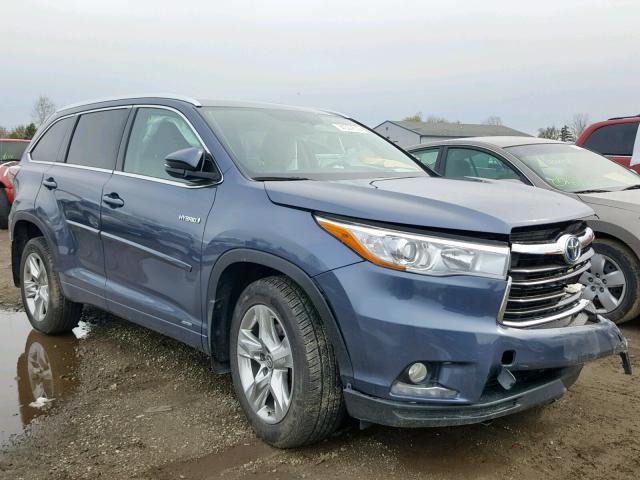 5TDDCRFH6GS020271 - 2016 TOYOTA HIGHLANDER BLUE photo 1