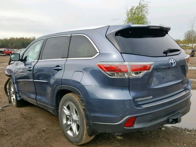 5TDDCRFH6GS020271 - 2016 TOYOTA HIGHLANDER BLUE photo 3