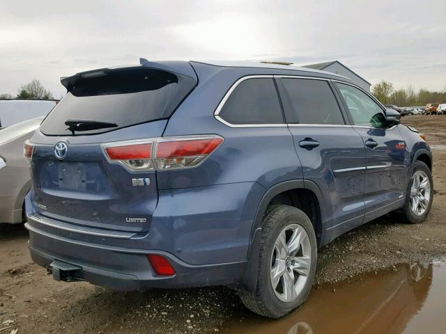 5TDDCRFH6GS020271 - 2016 TOYOTA HIGHLANDER BLUE photo 4