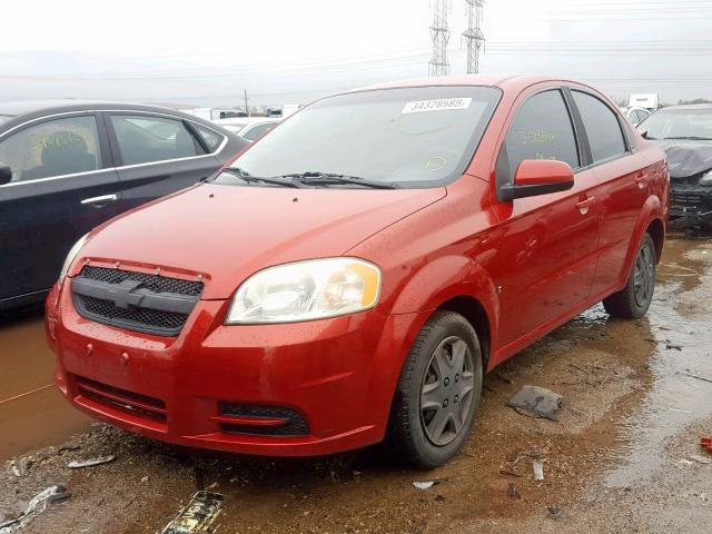 KL1TD56E69B401952 - 2009 CHEVROLET AVEO LS RED photo 2