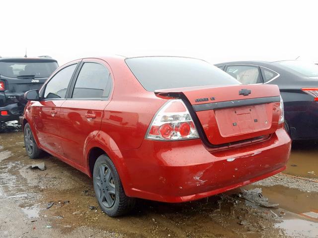 KL1TD56E69B401952 - 2009 CHEVROLET AVEO LS RED photo 3