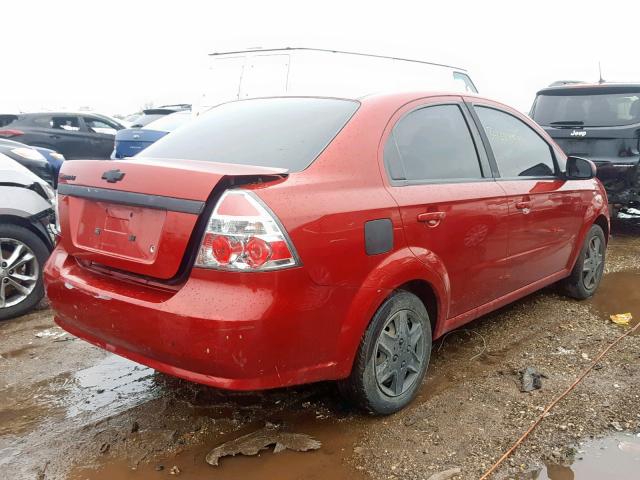 KL1TD56E69B401952 - 2009 CHEVROLET AVEO LS RED photo 4