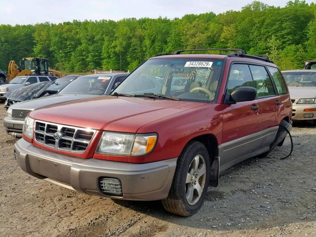 1F1SF6553XH747060 - 1999 SUBARU FORESTER S BURGUNDY photo 2