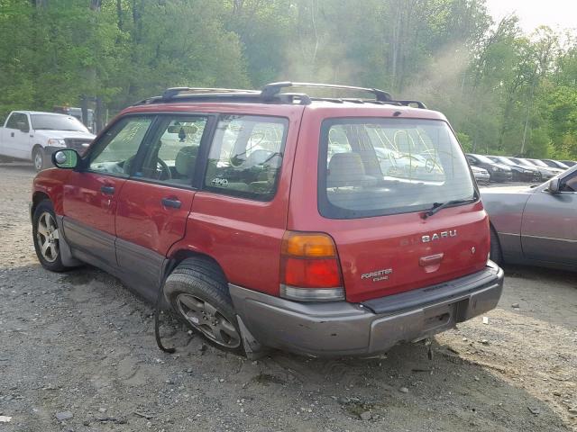 1F1SF6553XH747060 - 1999 SUBARU FORESTER S BURGUNDY photo 3