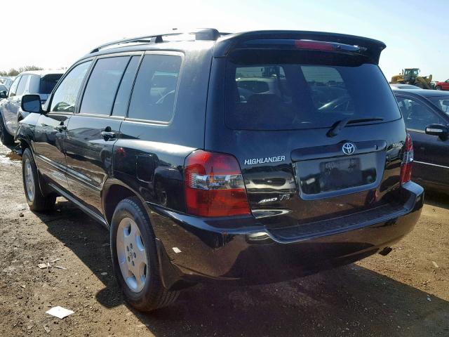 JTEEP21A150123975 - 2005 TOYOTA HIGHLANDER BLACK photo 3