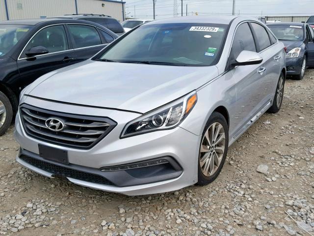 5NPE34AFXFH080281 - 2015 HYUNDAI SONATA SPO SILVER photo 2