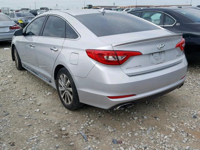 5NPE34AFXFH080281 - 2015 HYUNDAI SONATA SPO SILVER photo 3