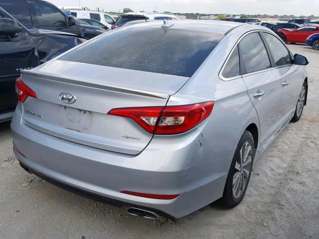 5NPE34AFXFH080281 - 2015 HYUNDAI SONATA SPO SILVER photo 4