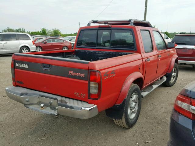 1N6ED27Y3YC409506 - 2000 NISSAN FRONTIER C RED photo 4