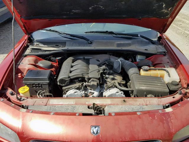 2B3KA33V89H611855 - 2009 DODGE CHARGER SX BURGUNDY photo 7