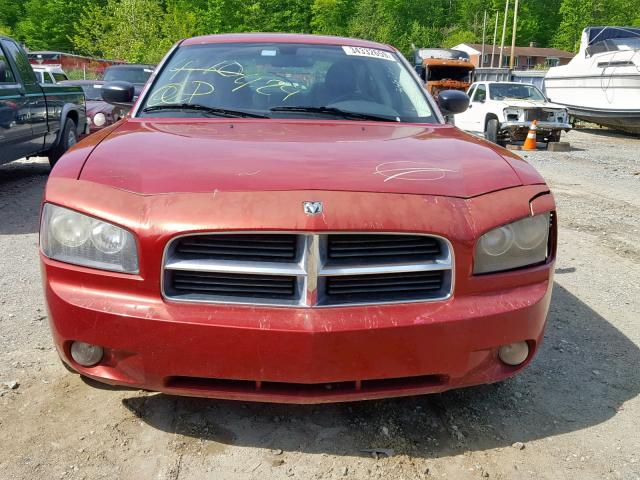 2B3KA33V89H611855 - 2009 DODGE CHARGER SX BURGUNDY photo 9