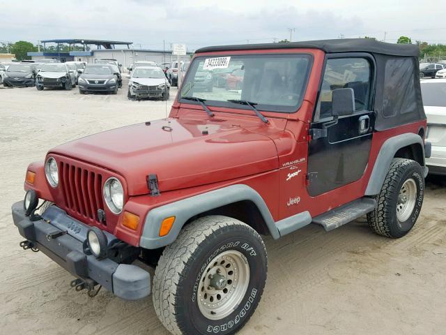 1J4FY19S8WP755713 - 1998 JEEP WRANGLER / RED photo 2