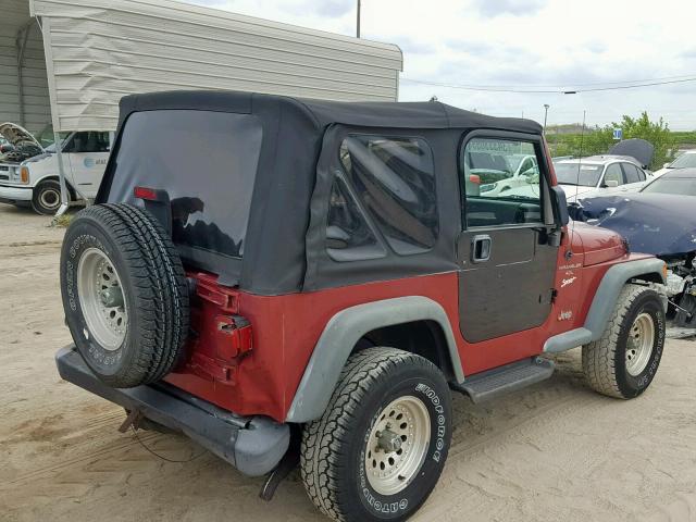 1J4FY19S8WP755713 - 1998 JEEP WRANGLER / RED photo 4