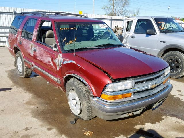 1GNDT13W9Y2391641 - 2000 CHEVROLET BLAZER MAROON photo 1