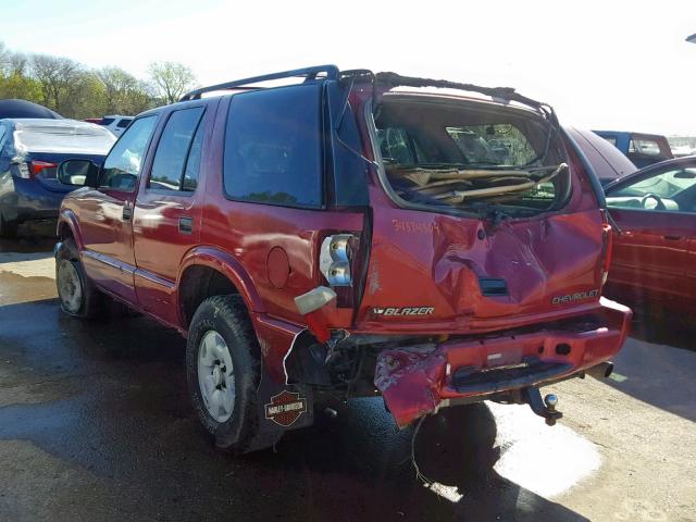 1GNDT13W9Y2391641 - 2000 CHEVROLET BLAZER MAROON photo 3