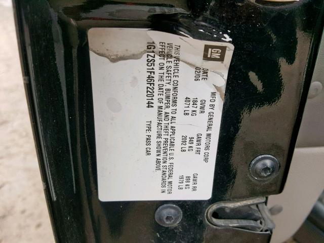 1G1ZS51F46F220144 - 2006 CHEVROLET MALIBU LS BLACK photo 10