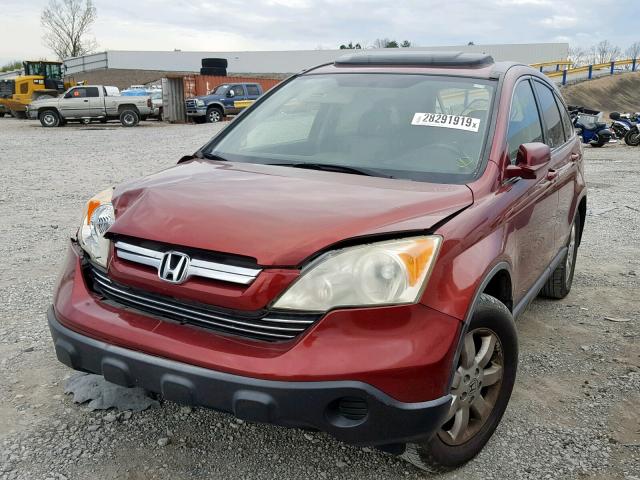 JHLRE38717C057041 - 2007 HONDA CR-V EXL BURGUNDY photo 2