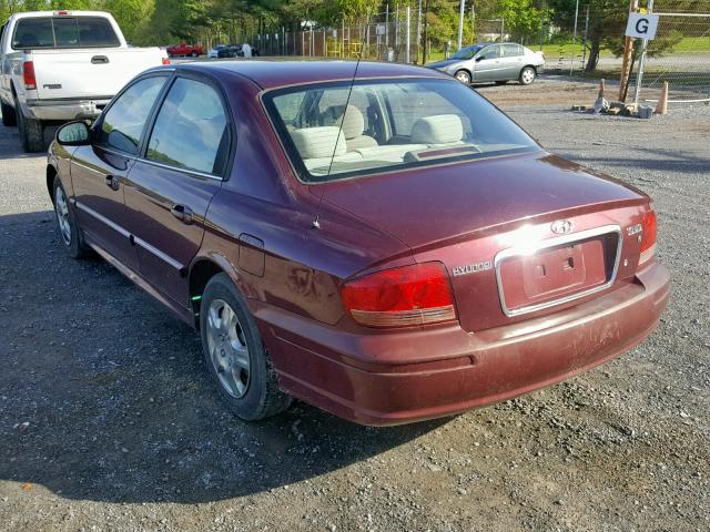 KMHWF25H03A743111 - 2003 HYUNDAI SONATA GL BURGUNDY photo 3