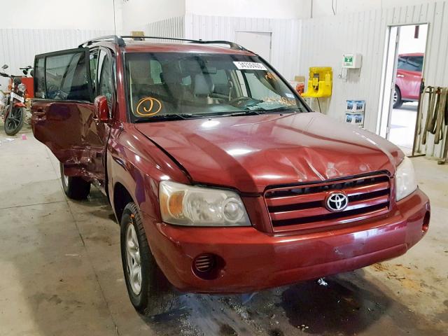 JTEDP21A270134286 - 2007 TOYOTA HIGHLANDER MAROON photo 1