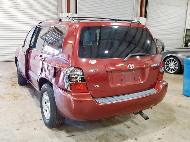 JTEDP21A270134286 - 2007 TOYOTA HIGHLANDER MAROON photo 3