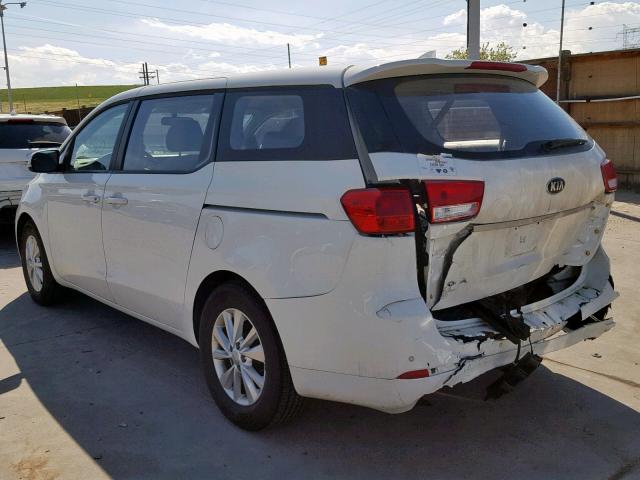 KNDMA5C10F6041380 - 2015 KIA SEDONA L WHITE photo 3