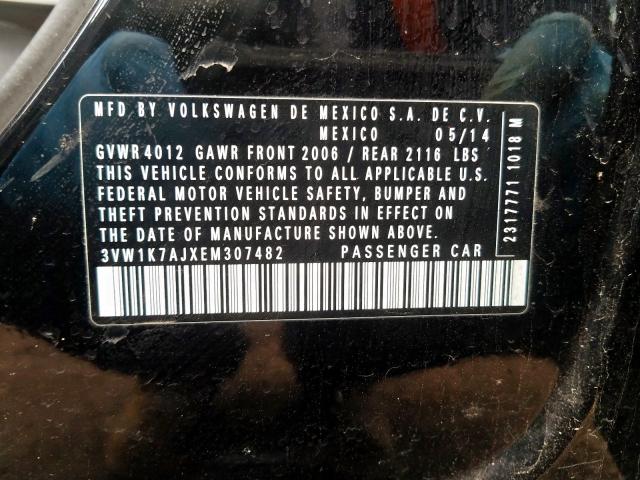 3VW1K7AJXEM307482 - 2014 VOLKSWAGEN JETTA BASE  照片 10