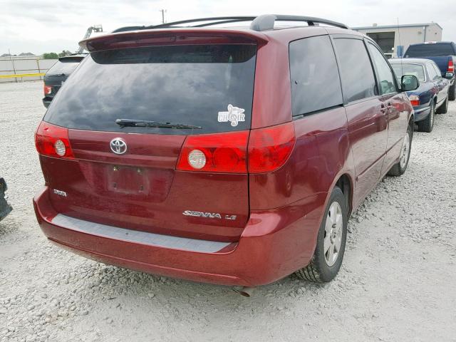 5TDZA23CX6S509444 - 2006 TOYOTA SIENNA CE RED photo 4