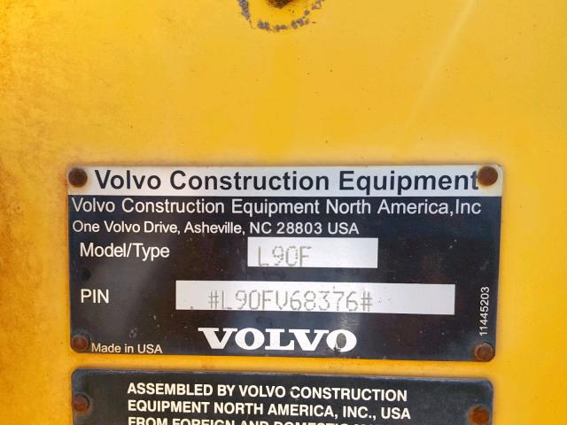 L90FV68376 - 2007 VOLVO L90F PIN YELLOW photo 10