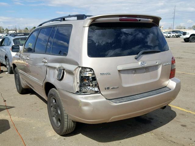 JTEEP21A550083853 - 2005 TOYOTA HIGHLANDER GOLD photo 3