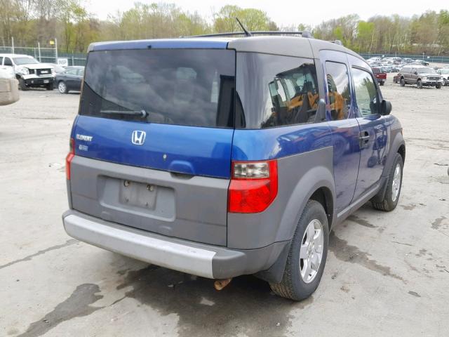 5J6YH28584L012564 - 2004 HONDA ELEMENT EX BLUE photo 4