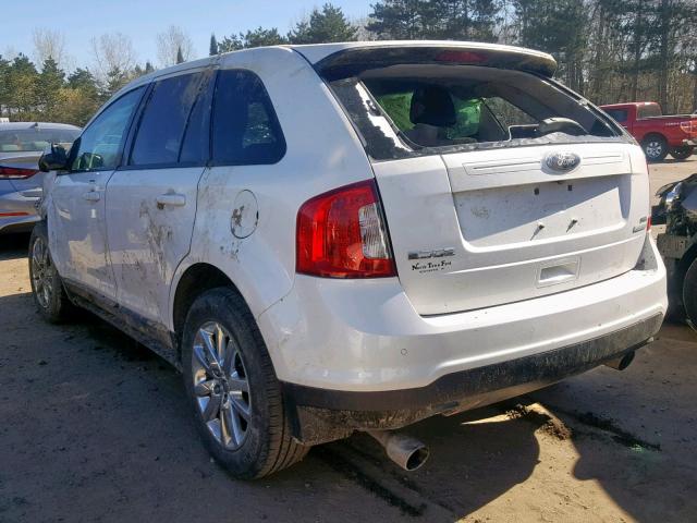 2FMDK3J95DBC84669 - 2013 FORD EDGE SEL WHITE photo 3