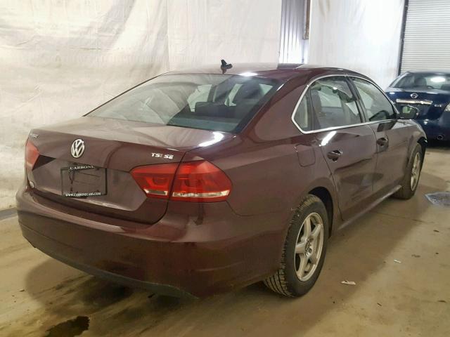 1VWBT7A32EC090157 - 2014 VOLKSWAGEN PASSAT SE MAROON photo 4