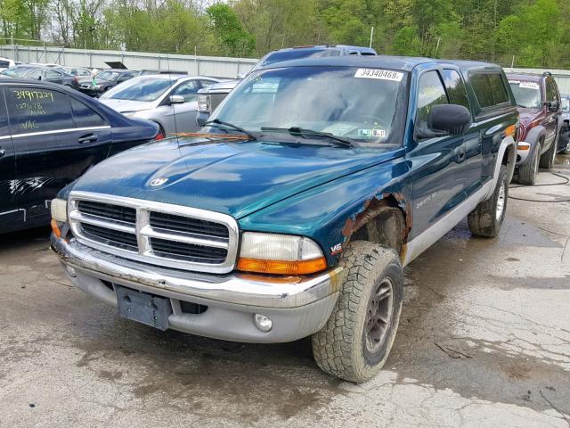 1B7GG22X6XS103437 - 1999 DODGE DAKOTA GREEN photo 2