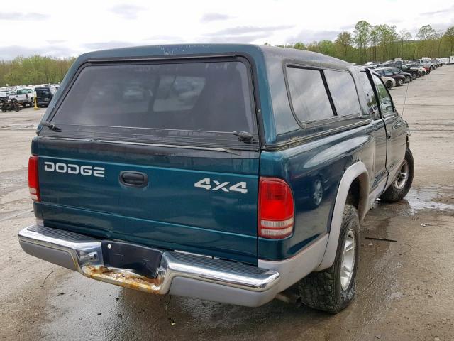 1B7GG22X6XS103437 - 1999 DODGE DAKOTA GREEN photo 4