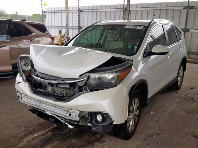 5J6RM3H74EL010383 - 2014 HONDA CR-V EXL WHITE photo 2