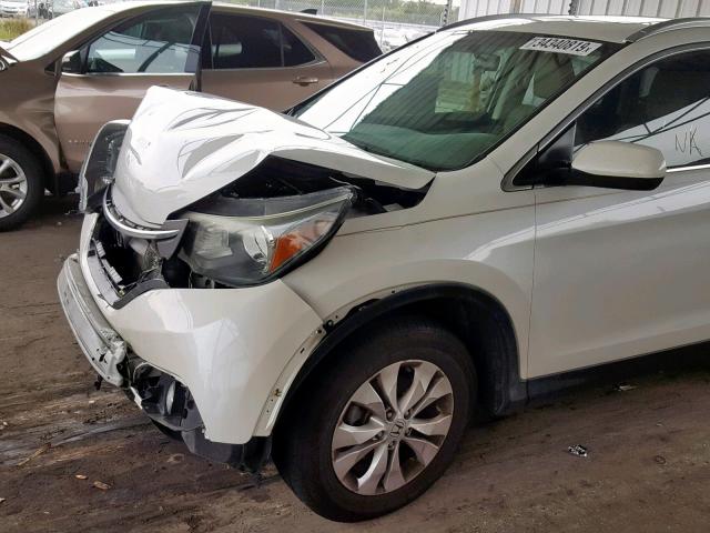 5J6RM3H74EL010383 - 2014 HONDA CR-V EXL WHITE photo 9