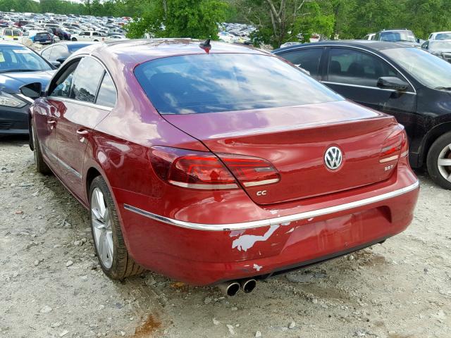 WVWRP7AN8DE545829 - 2013 VOLKSWAGEN CC LUXURY RED photo 3