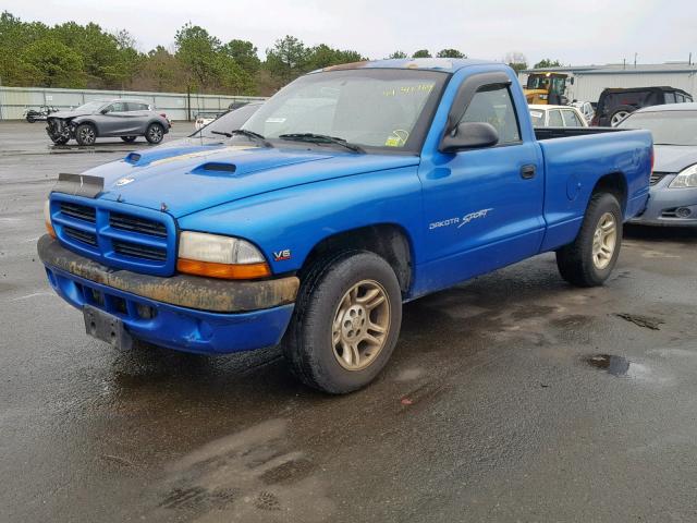 1B7FL26X6XS166040 - 1999 DODGE DAKOTA BLUE photo 2