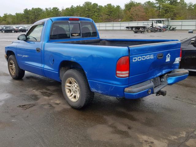 1B7FL26X6XS166040 - 1999 DODGE DAKOTA BLUE photo 3