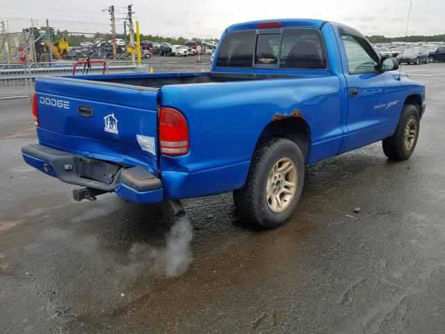 1B7FL26X6XS166040 - 1999 DODGE DAKOTA BLUE photo 4