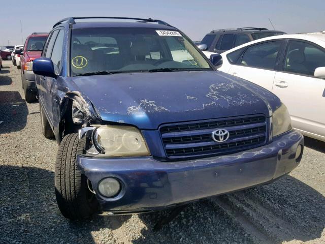 JTEHF21A130151921 - 2003 TOYOTA HIGHLANDER BLUE photo 1