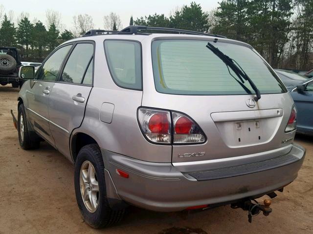 JTJHF10U720284284 - 2002 LEXUS RX 300 SILVER photo 3