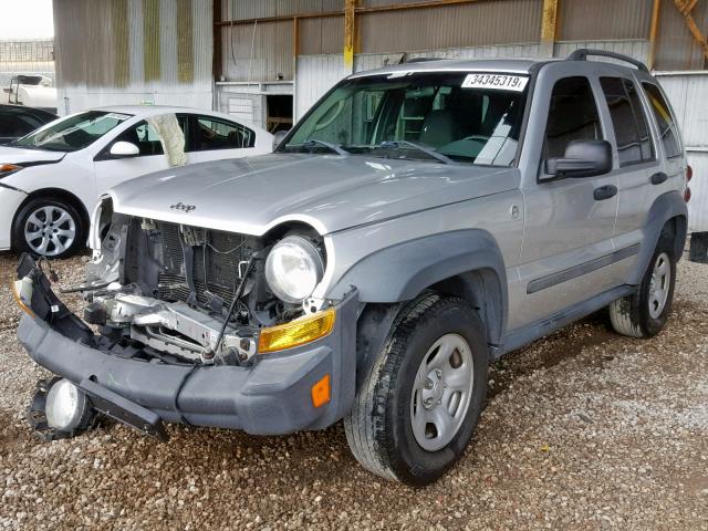 1J4GL48K27W705323 - 2007 JEEP LIBERTY SP SILVER photo 2