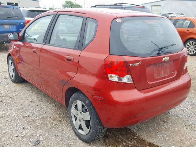 KL1TD66657B789414 - 2007 CHEVROLET AVEO BASE Qırmızı foto 3